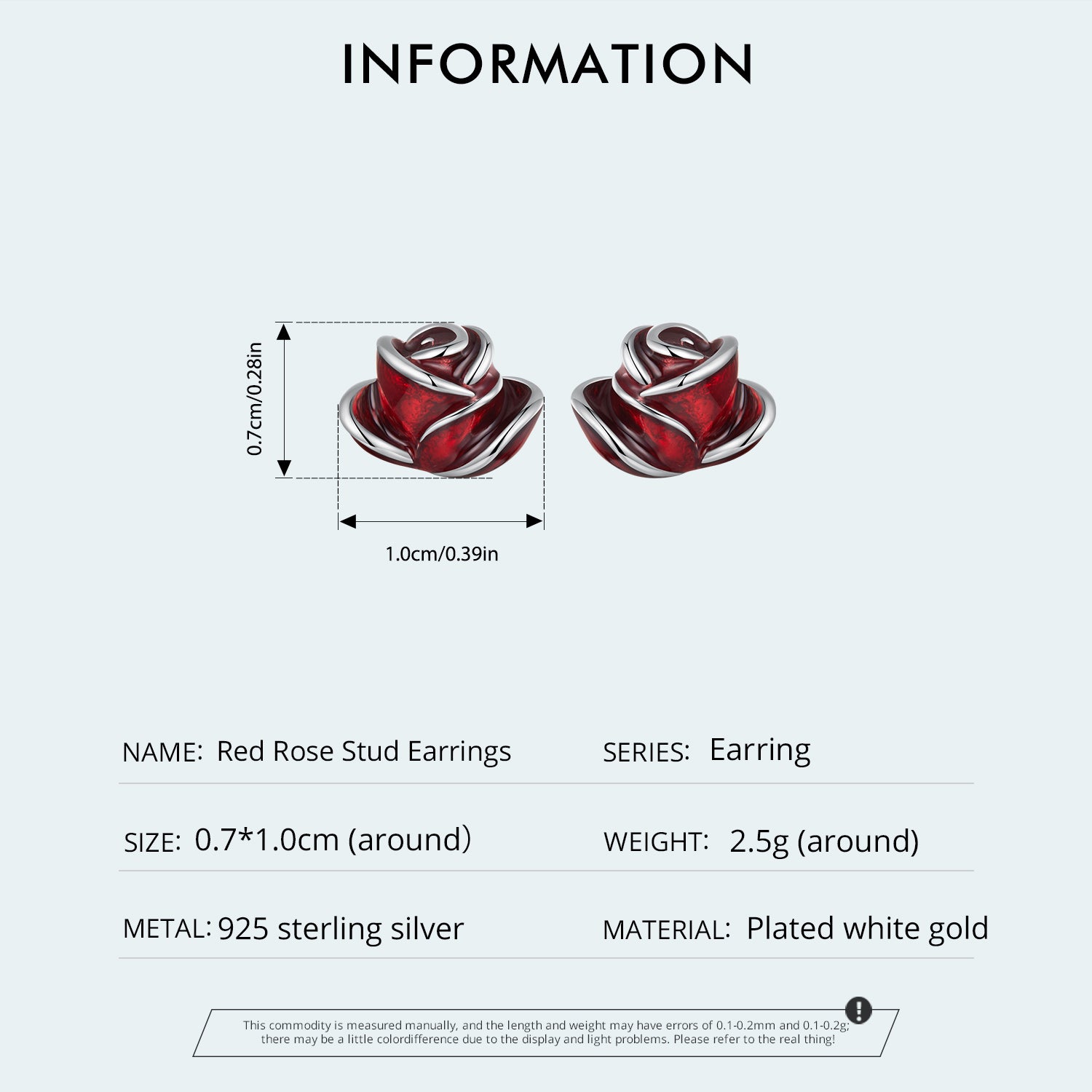 Silver Scarlet Rose Studs