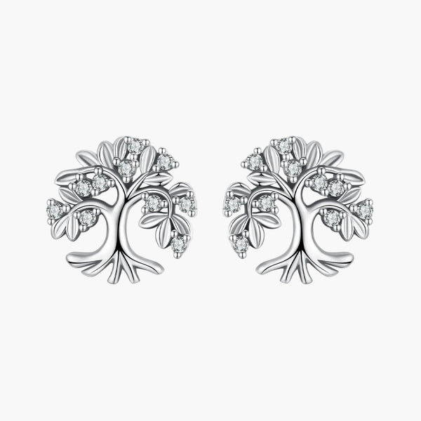 Silver Timeless Tree Studs in 925 Sterling Silver by Sylvory