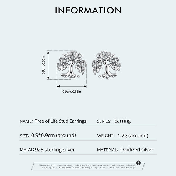 Silver Timeless Tree Studs