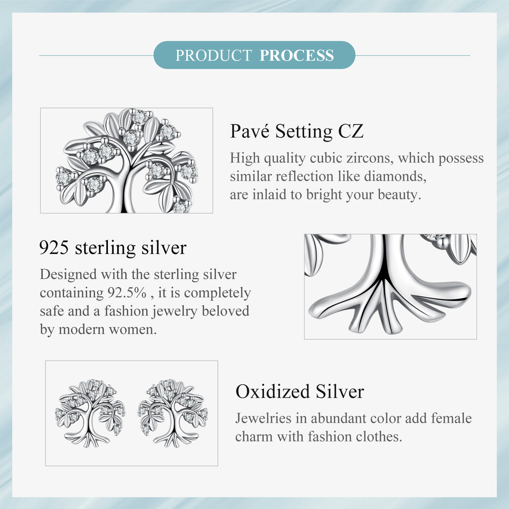 Silver Timeless Tree Studs