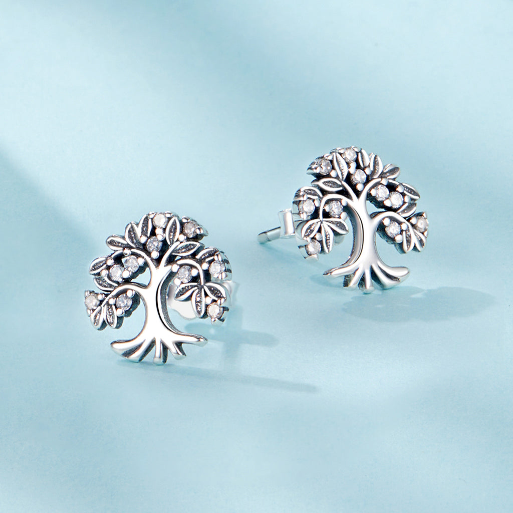 Silver Timeless Tree Studs