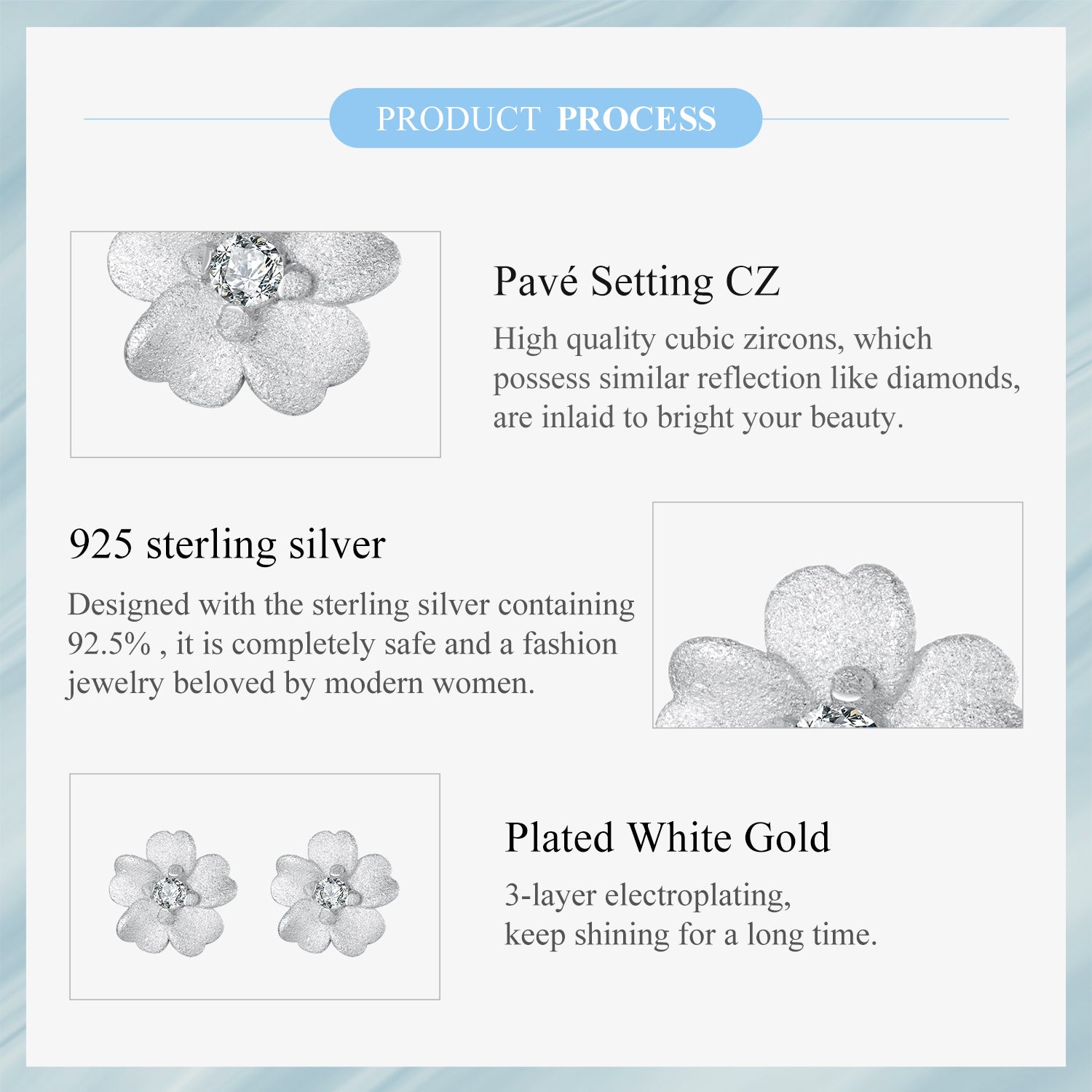 Sylvory 925 Sterling Silver Eternal Blossom Studs