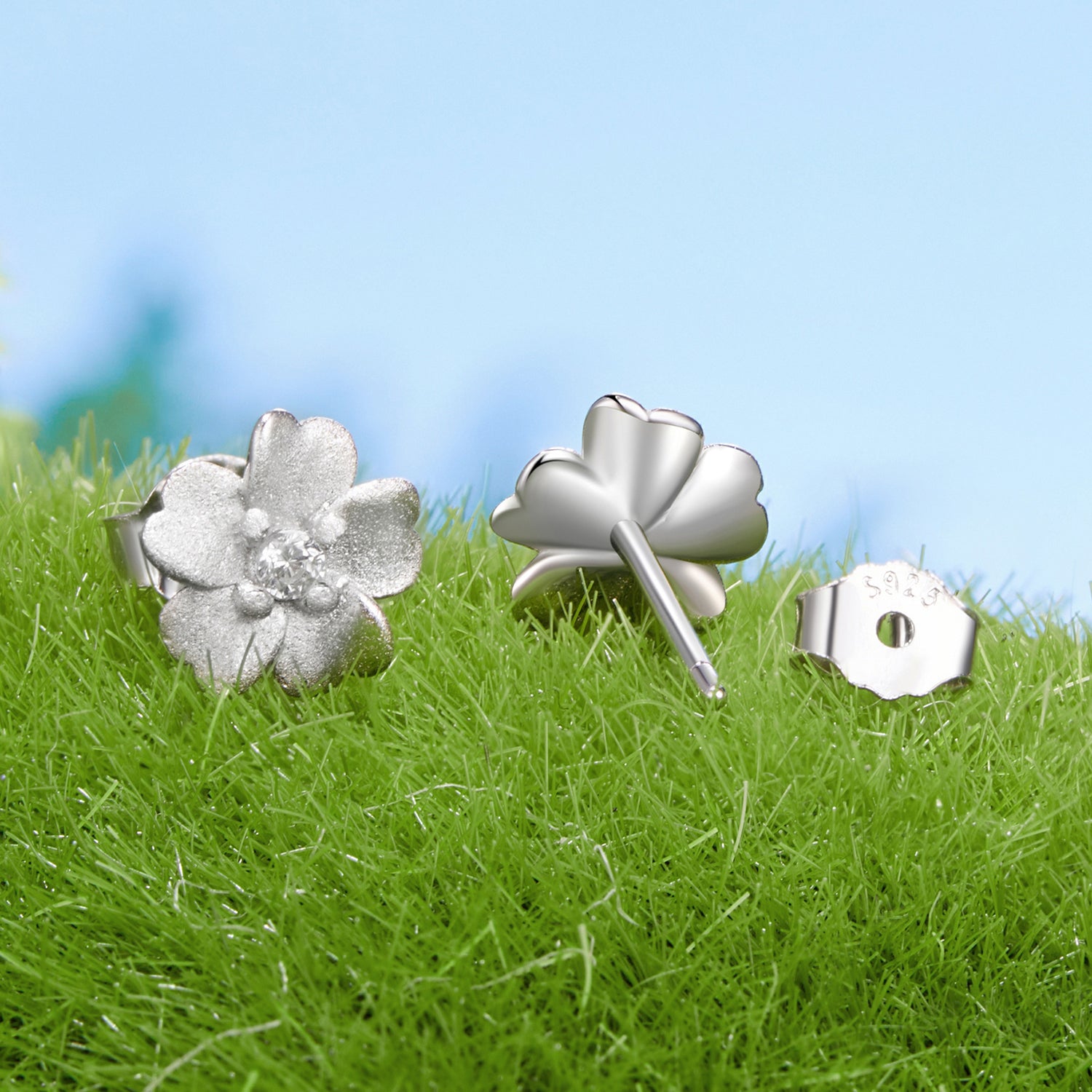 Sylvory 925 Sterling Silver Eternal Blossom Studs