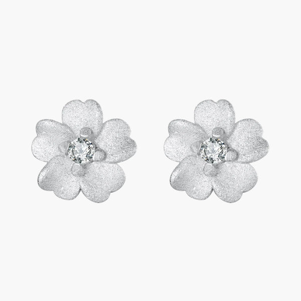 Silver Eternal Blossom Studs in 925 Sterling Silver by Sylvory