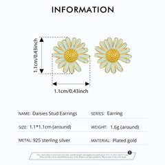 Sylvory 925 Sterling Silver Petite Daisy Studs