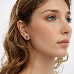 Sylvory 925 Sterling Silver Leaf Ladybug Studs