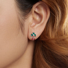 Sylvory 925 Sterling Silver Leaf Ladybug Studs
