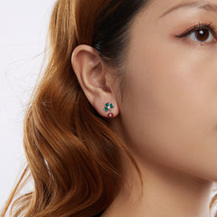 Sylvory 925 Sterling Silver Leaf Ladybug Studs