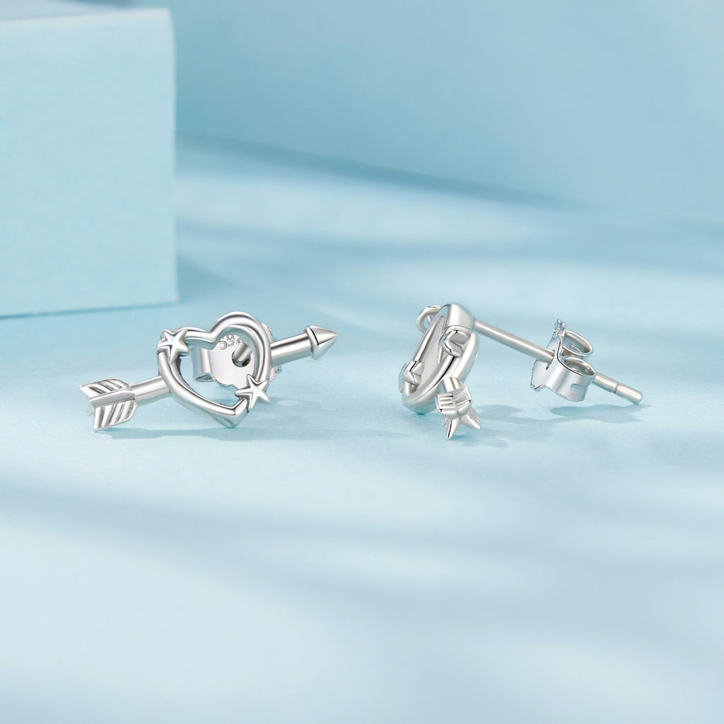 Sylvory 925 Sterling Silver Cupid's Arrow Studs