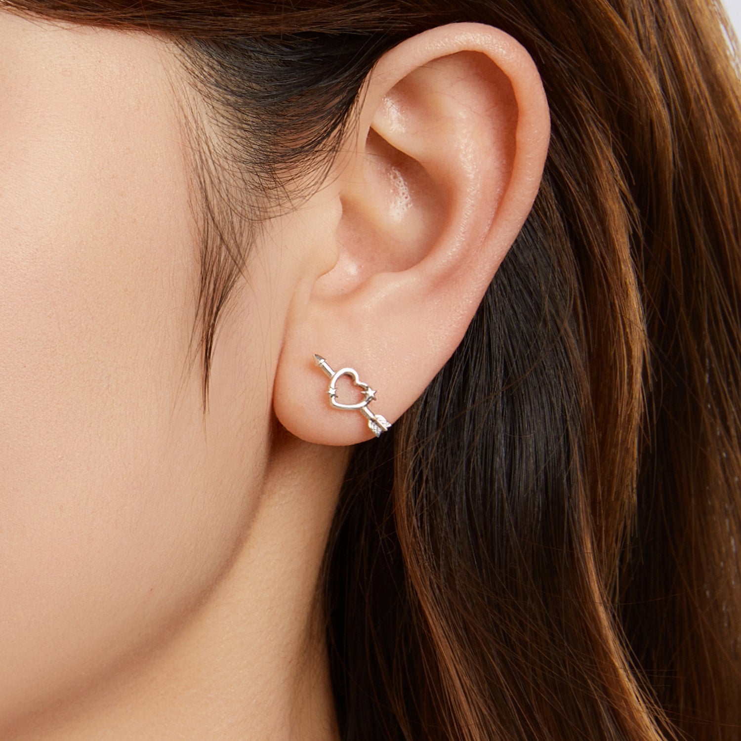 Silver Cupid's Arrow Studs Secondary image