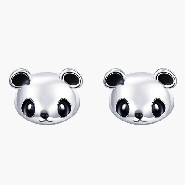 Silver Panda Pop Studs in 925 Sterling Silver by Sylvory