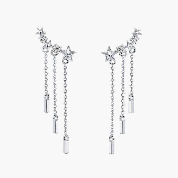 Silver Stardust Trails Earring in 925 Sterling Silver by Sylvory