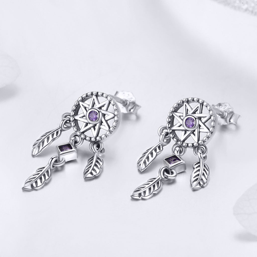 Sylvory 925 Sterling Silver Dreamcatcher Earring