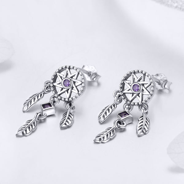 Sylvory 925 Sterling Silver Dreamcatcher Earring
