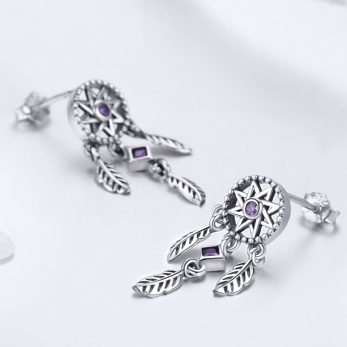 Sylvory 925 Sterling Silver Dreamcatcher Earring