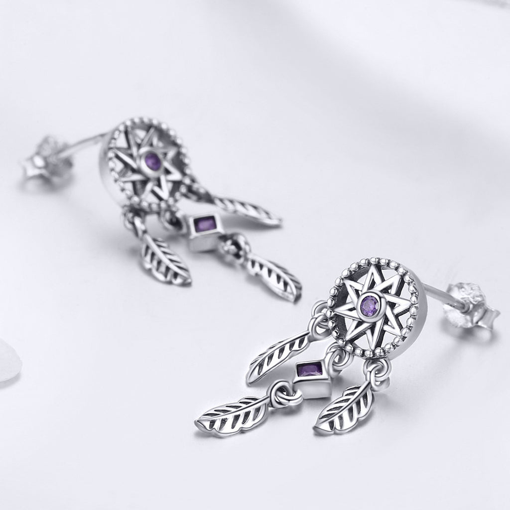 Sylvory 925 Sterling Silver Dreamcatcher Earring
