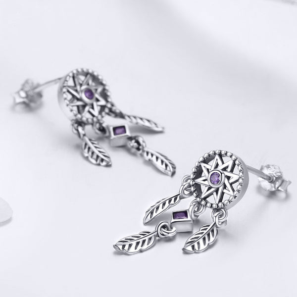 Sylvory 925 Sterling Silver Dreamcatcher Earring