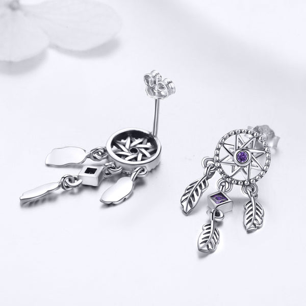 Sylvory 925 Sterling Silver Dreamcatcher Earring