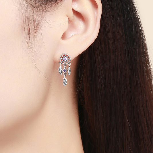 Sylvory 925 Sterling Silver Dreamcatcher Earring