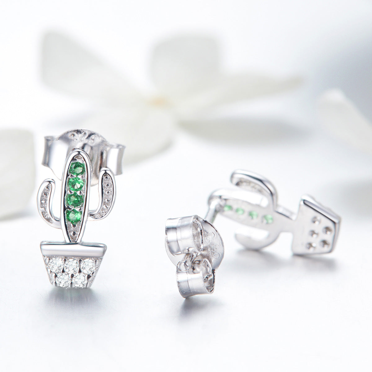 Sylvory 925 Sterling Silver Cactus Cutie Studs