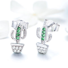 Sylvory 925 Sterling Silver Cactus Cutie Studs