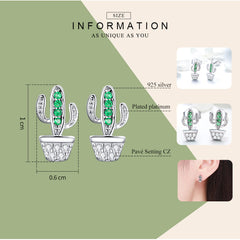 Sylvory 925 Sterling Silver Cactus Cutie Studs