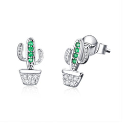 Sylvory 925 Sterling Silver Cactus Cutie Studs