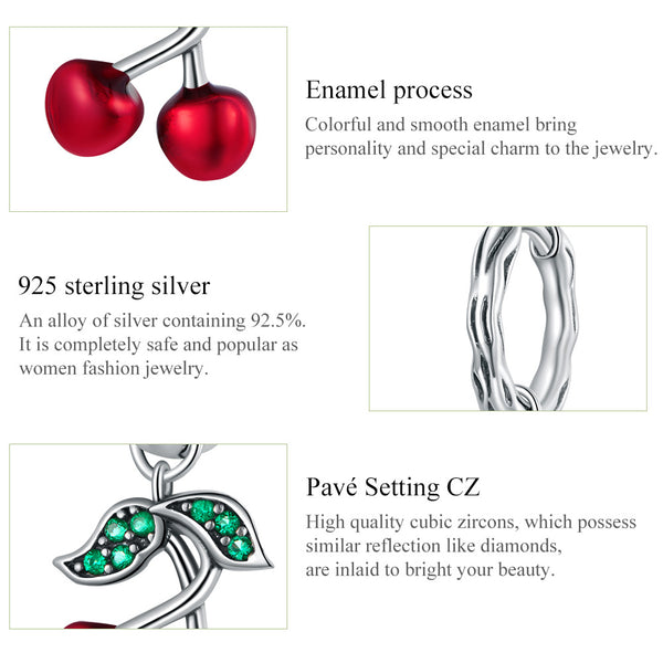 Silver Sweet Cherry Hoops