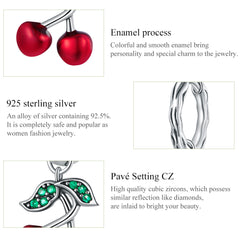 Sylvory 925 Sterling Silver Sweet Cherry Hoops