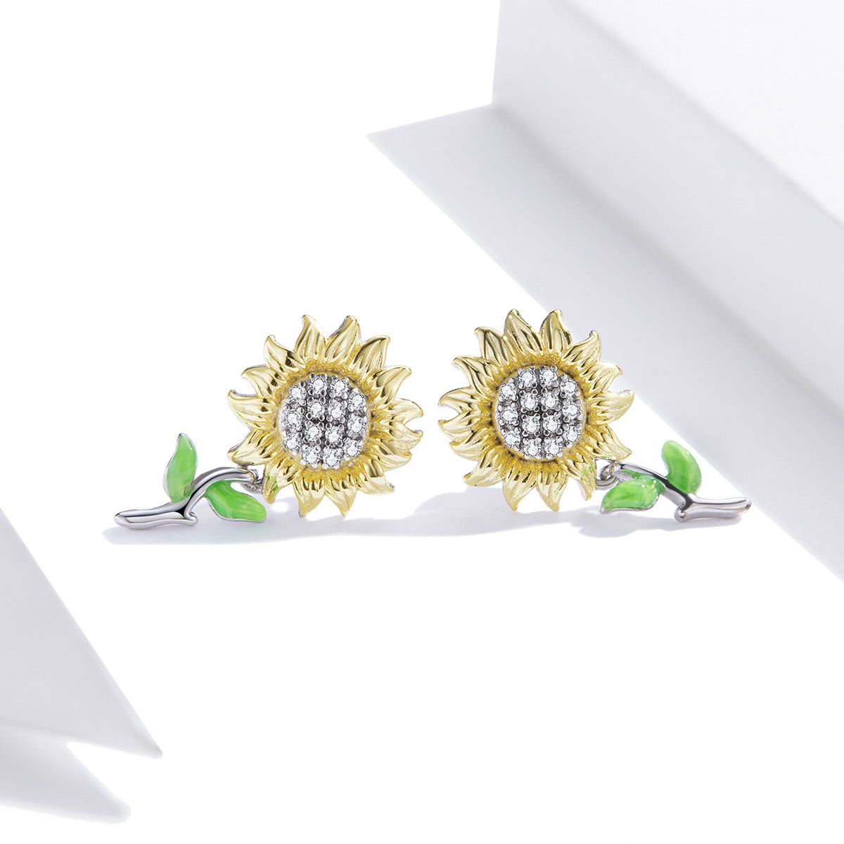 Sylvory 925 Sterling Silver Sunflower Studs