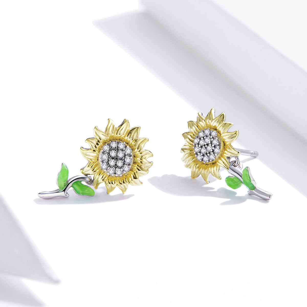 Sylvory 925 Sterling Silver Sunflower Studs