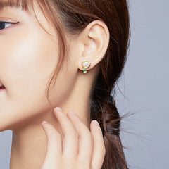 Sylvory 925 Sterling Silver Sunflower Studs
