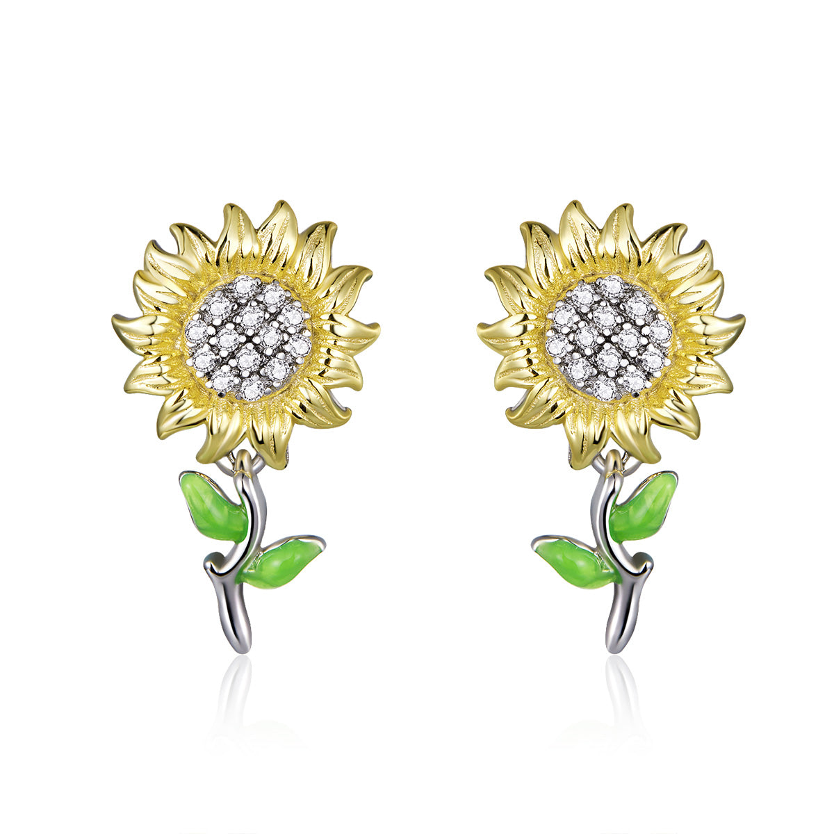 Sylvory 925 Sterling Silver Sunflower Studs