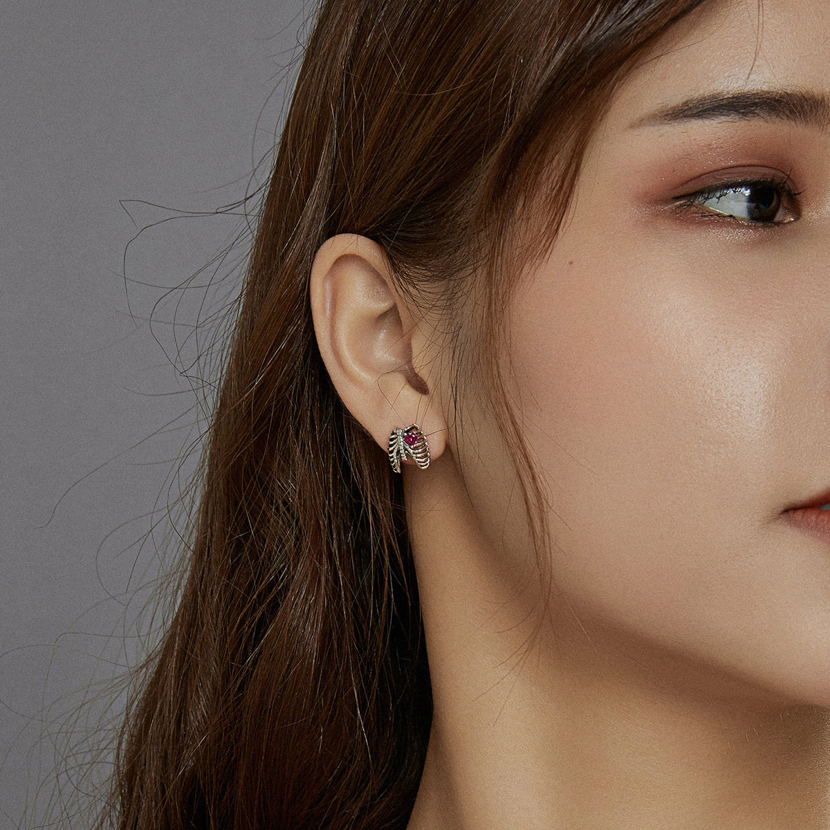 Silver Anatomy of Love Studs Secondary image