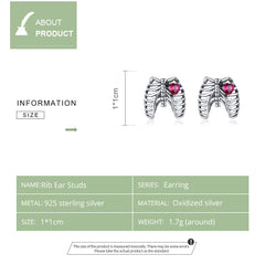 Sylvory 925 Sterling Silver Anatomy of Love Studs