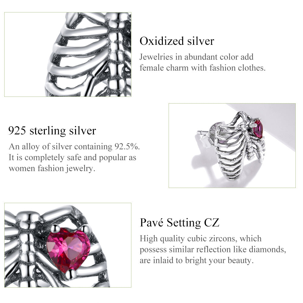 Sylvory 925 Sterling Silver Anatomy of Love Studs