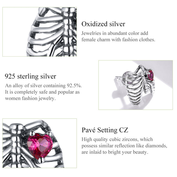 Sylvory 925 Sterling Silver Anatomy of Love Studs