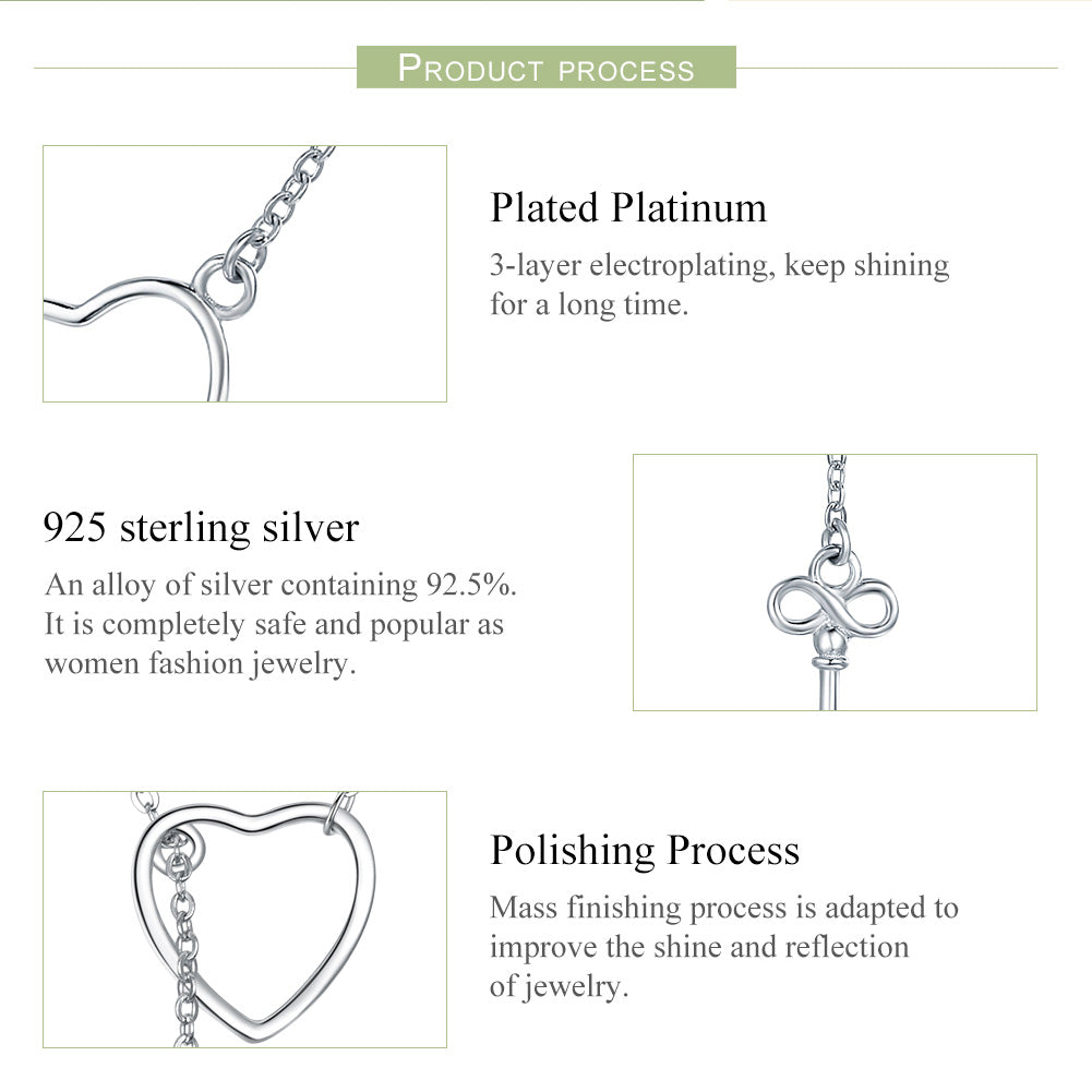 Sylvory 925 Sterling Silver Locked in Love Necklace