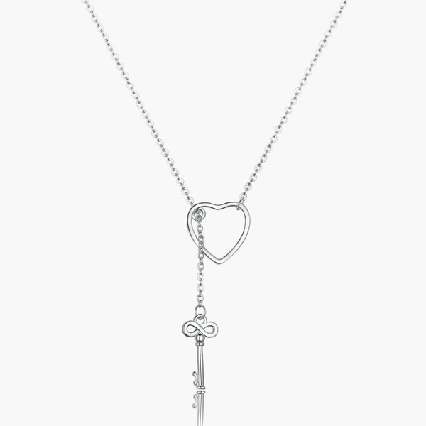 Silver Locked in Love Necklace in 925 Sterling Silver by Sylvory