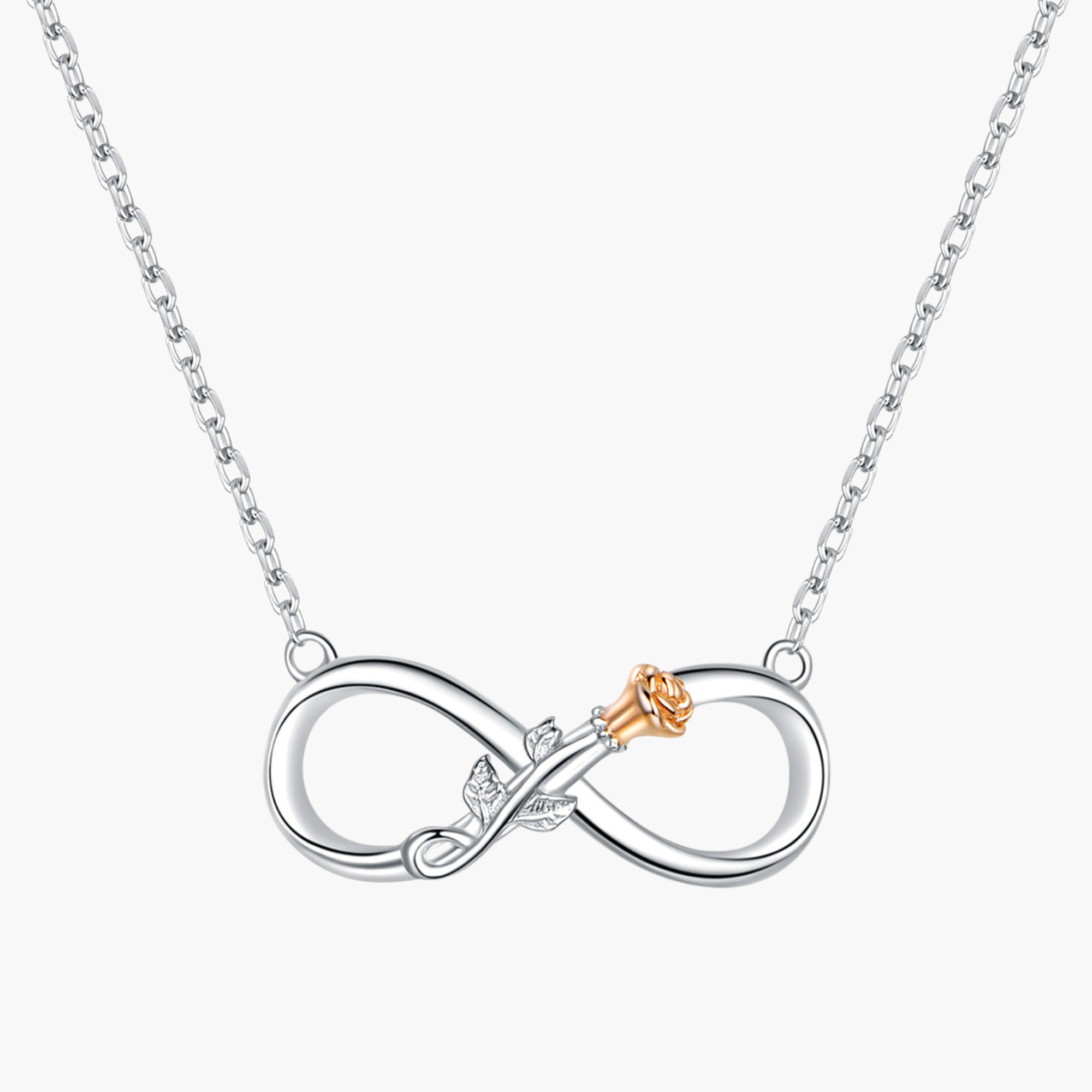 Silver Rose of Eternity Necklace
