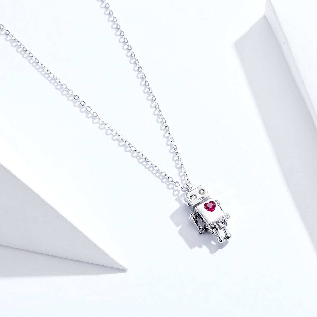 Sylvory 925 Sterling Silver Heartbot Necklace