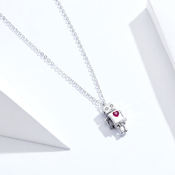Sylvory 925 Sterling Silver Heartbot Necklace
