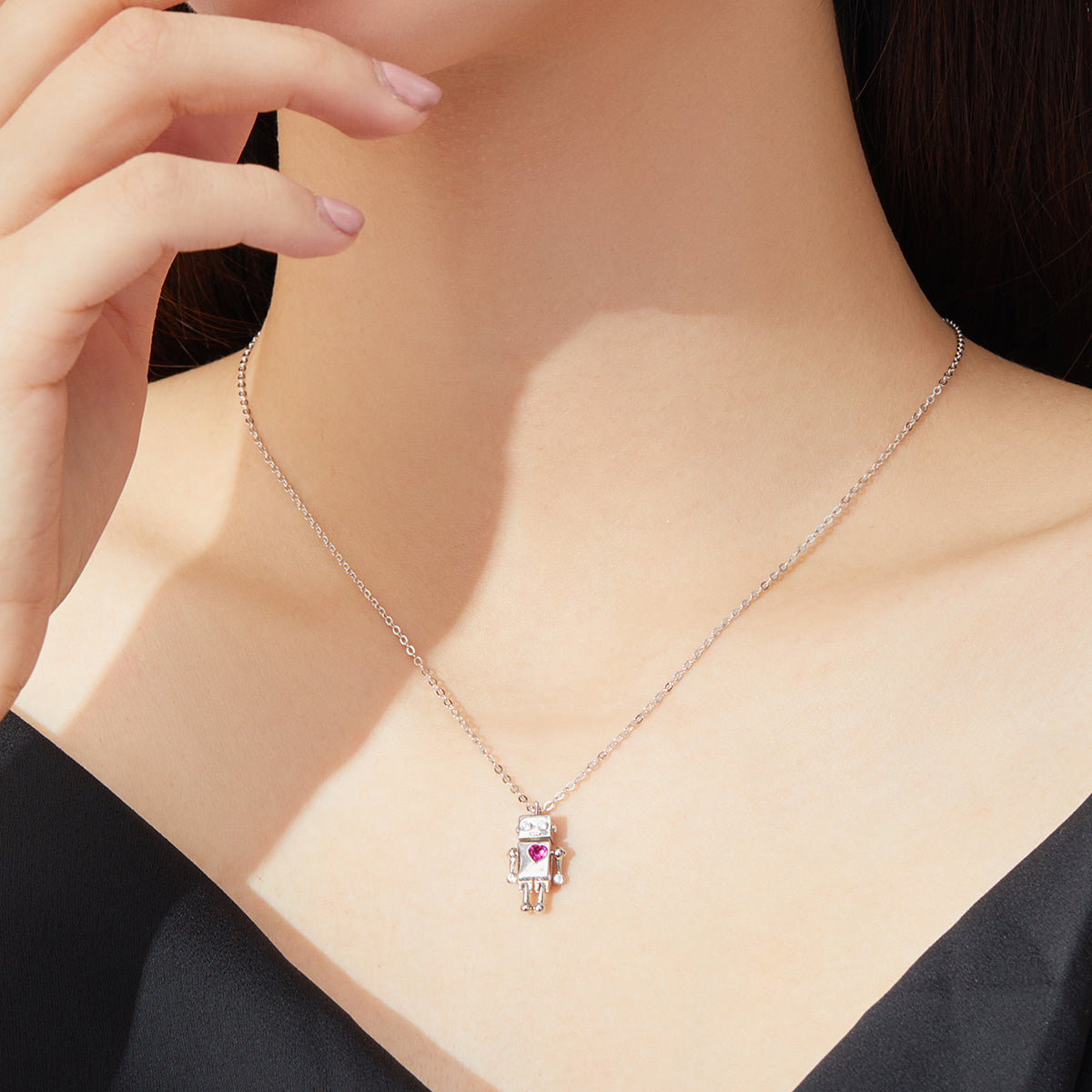 Silver Heartbot Necklace Secondary image