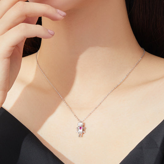 Sylvory 925 Sterling Silver Heartbot Necklace