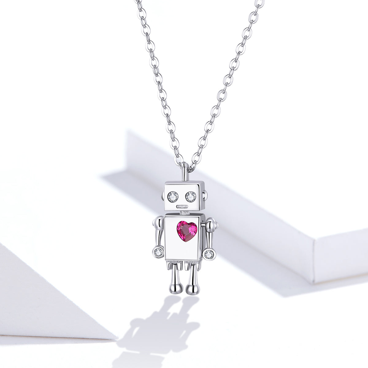 Sylvory 925 Sterling Silver Heartbot Necklace