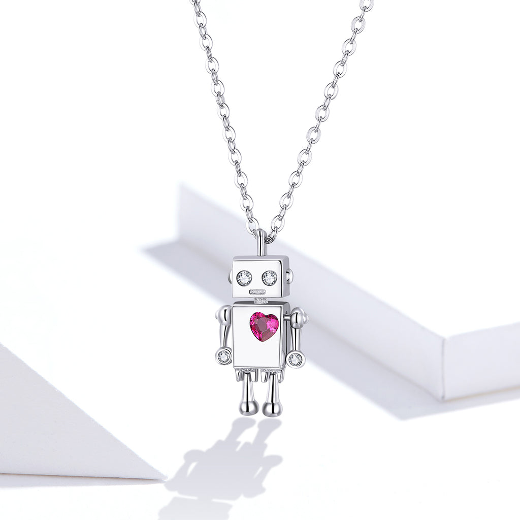 Sylvory 925 Sterling Silver Heartbot Necklace
