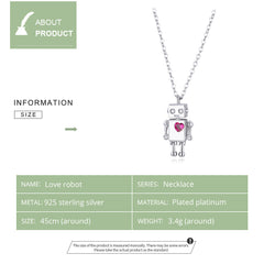 Sylvory 925 Sterling Silver Heartbot Necklace