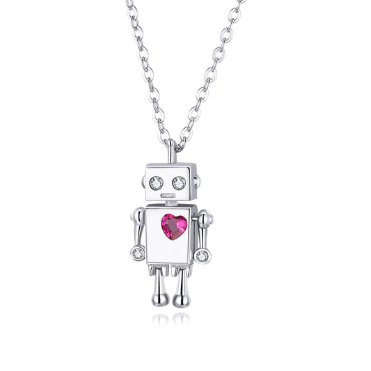 Sylvory 925 Sterling Silver Heartbot Necklace
