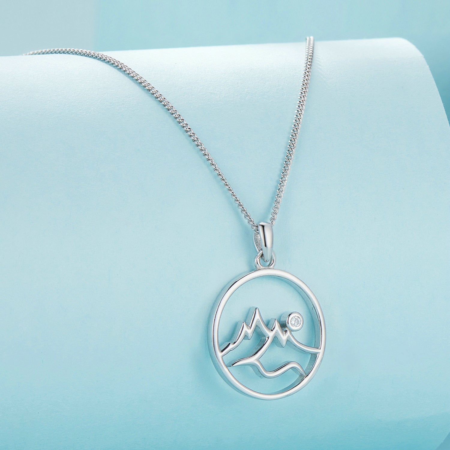 Sylvory 925 Sterling Silver Mountain Peak Necklace