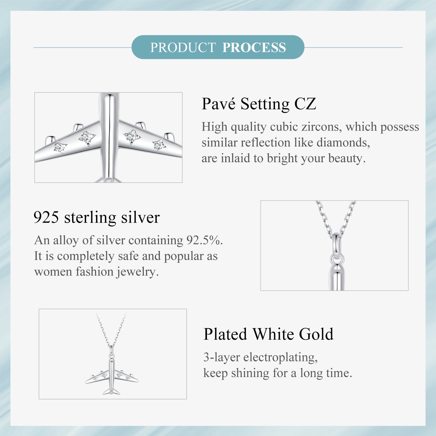 Sylvory 925 Sterling Silver Jetsetter Necklace